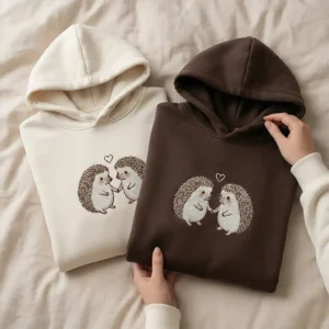 Hedgehog Couple Hoodie Custom 1