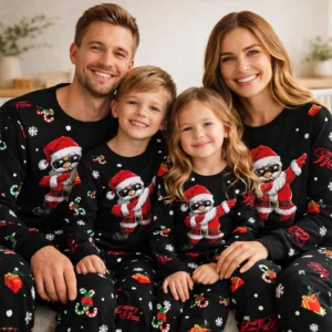 Funny Santa Dab Christmas PJs – Matching Family Set for Xmas