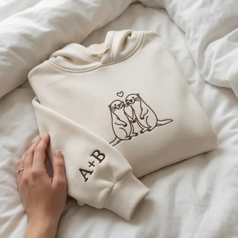 Otters Embroidered Matching Hoodie 1