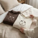 Penguins Embroidered Matching Hoodie for Couples with custom initials. Cozy, personalized, and perfect for gifting.