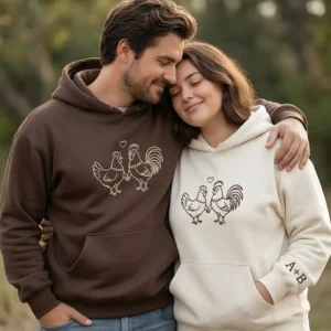 rooster-hen-embroidered-couple-hoodie