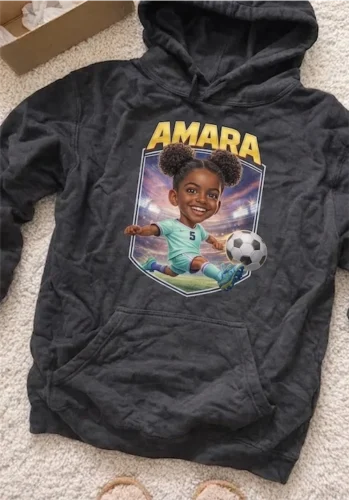 Custom Soccer Caricature Shirt from Photo - Personalized Family Soccer Shirt photo review