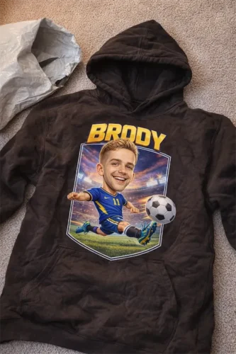 Custom Soccer Caricature Shirt from Photo - Personalized Family Soccer Shirt photo review