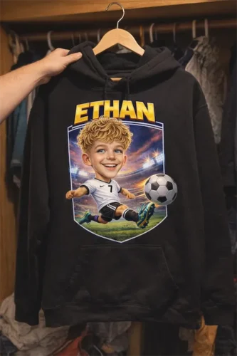 Custom Soccer Caricature Shirt from Photo - Personalized Family Soccer Shirt photo review