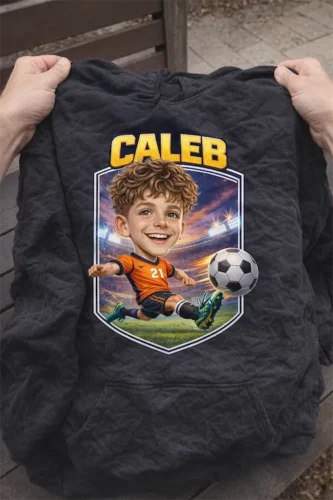 Custom Soccer Caricature Shirt from Photo - Personalized Family Soccer Shirt photo review