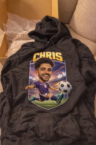 Custom Soccer Caricature Shirt from Photo - Personalized Family Soccer Shirt photo review