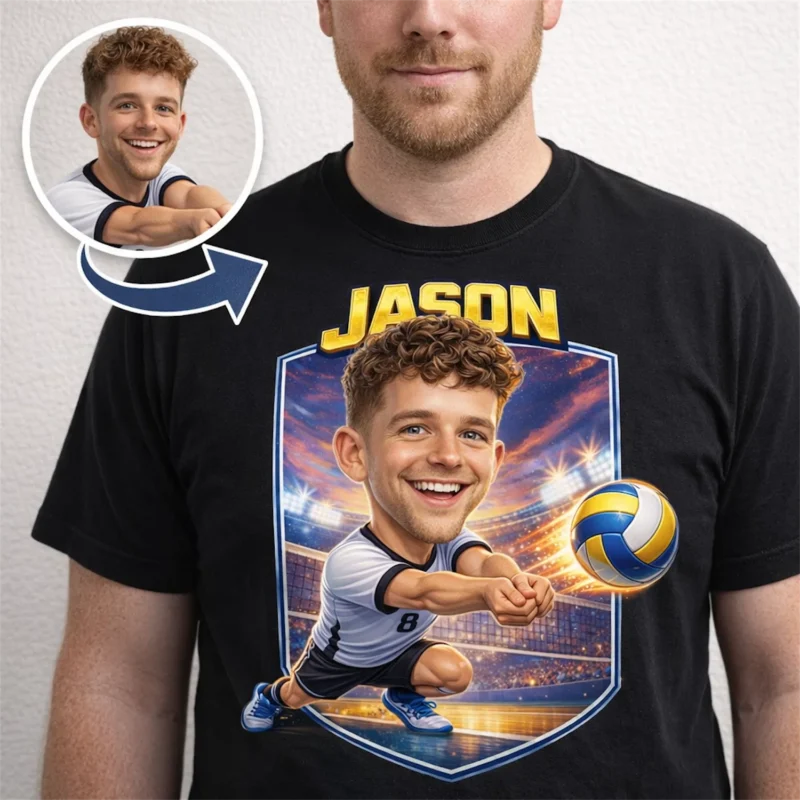 volleyball-senior-night-caricature-shirt-gift-2 Custom Volleyball Caricature Shirt For High School Senior Night Personalized Volleyball Mom Spirit Wear With Jersey Number